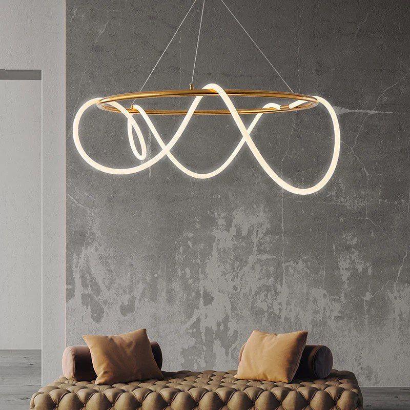 CIRCLE GOLD CHANDELIER