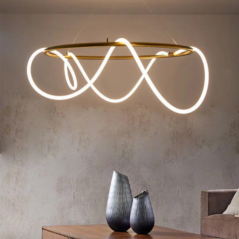 CIRCLE GOLD CHANDELIER