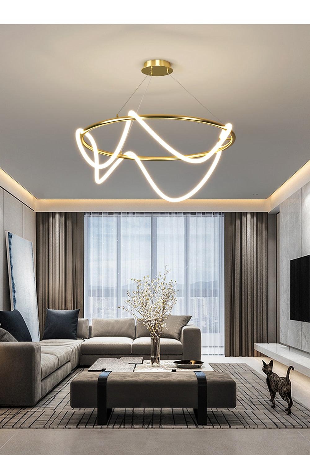CIRCLE GOLD CHANDELIER