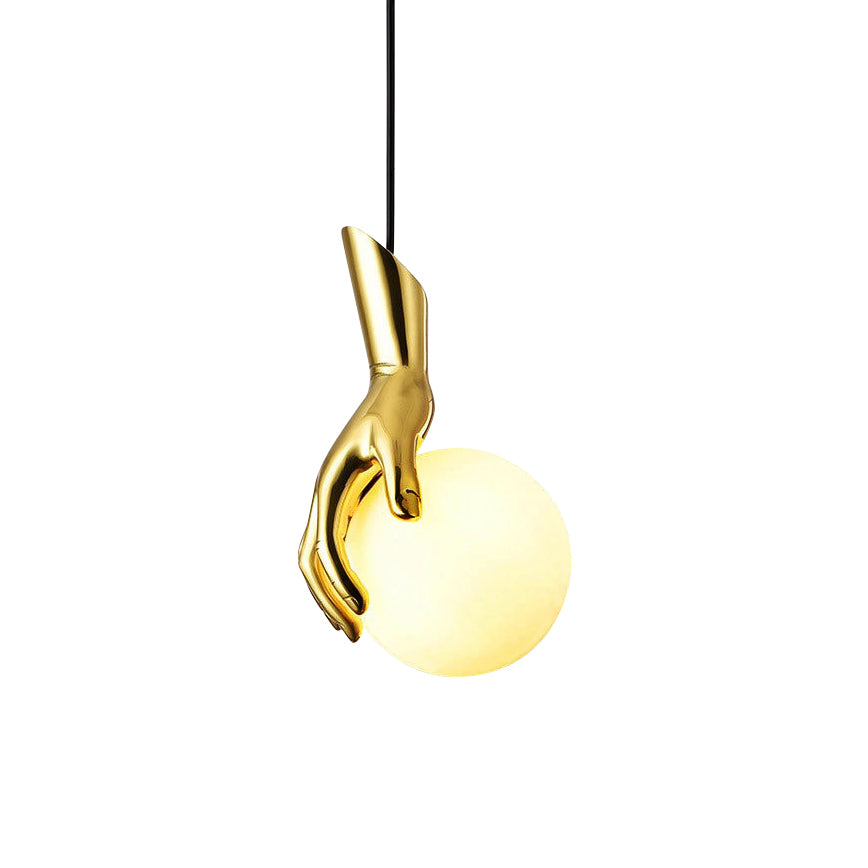 hand globe ceiling light