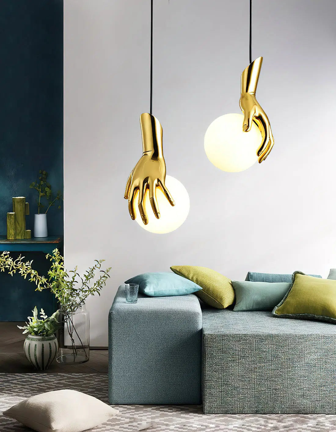 hand globe ceiling light