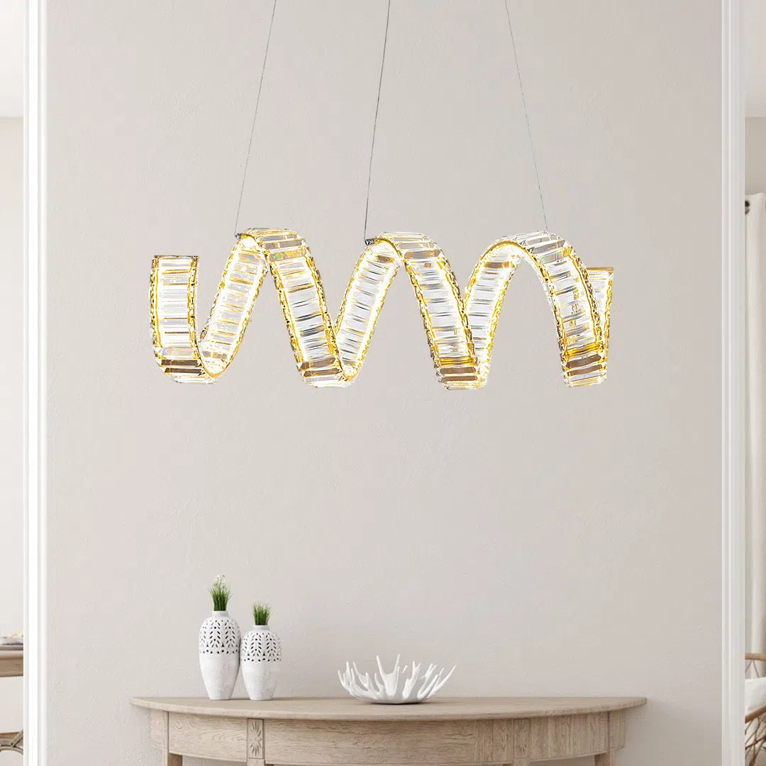 waves crystal chandelier