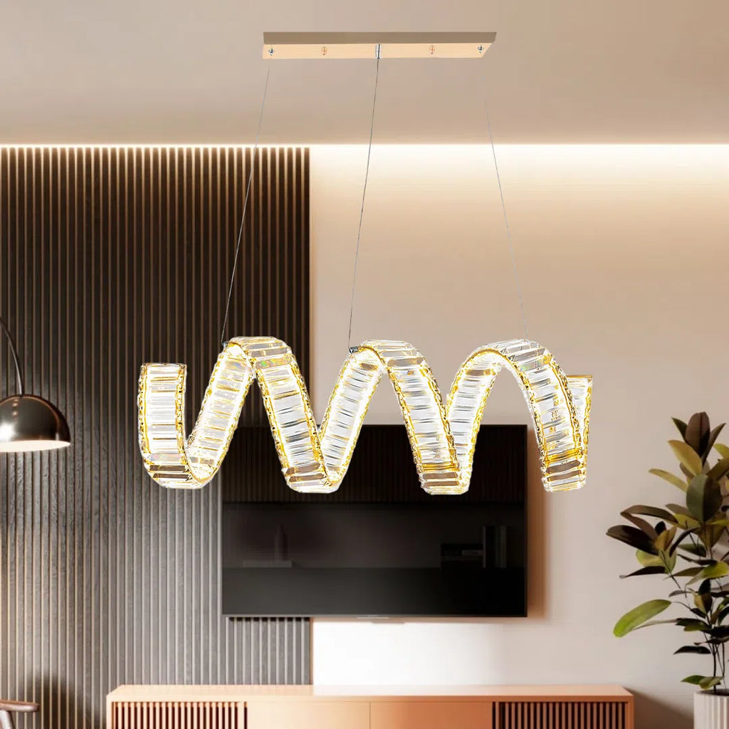 waves crystal chandelier